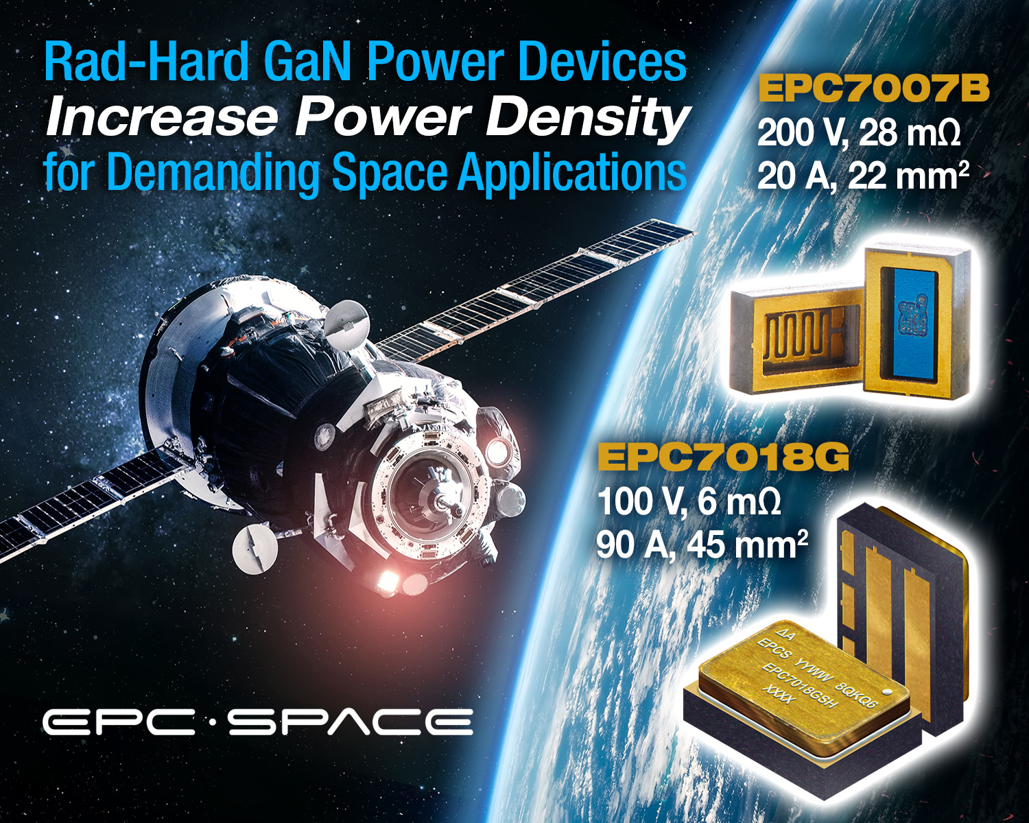 100 V and 200 V Rad-Hard GaN Power Devices Increase Power Density for Demanding Space Applications